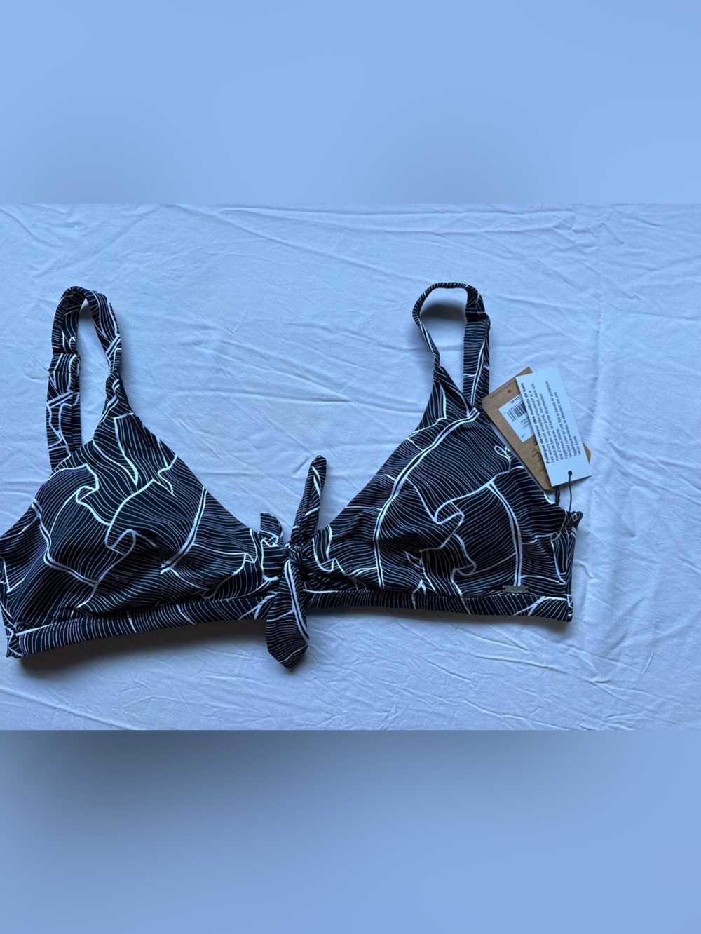 adidas Black & White Patterned Bikini Top